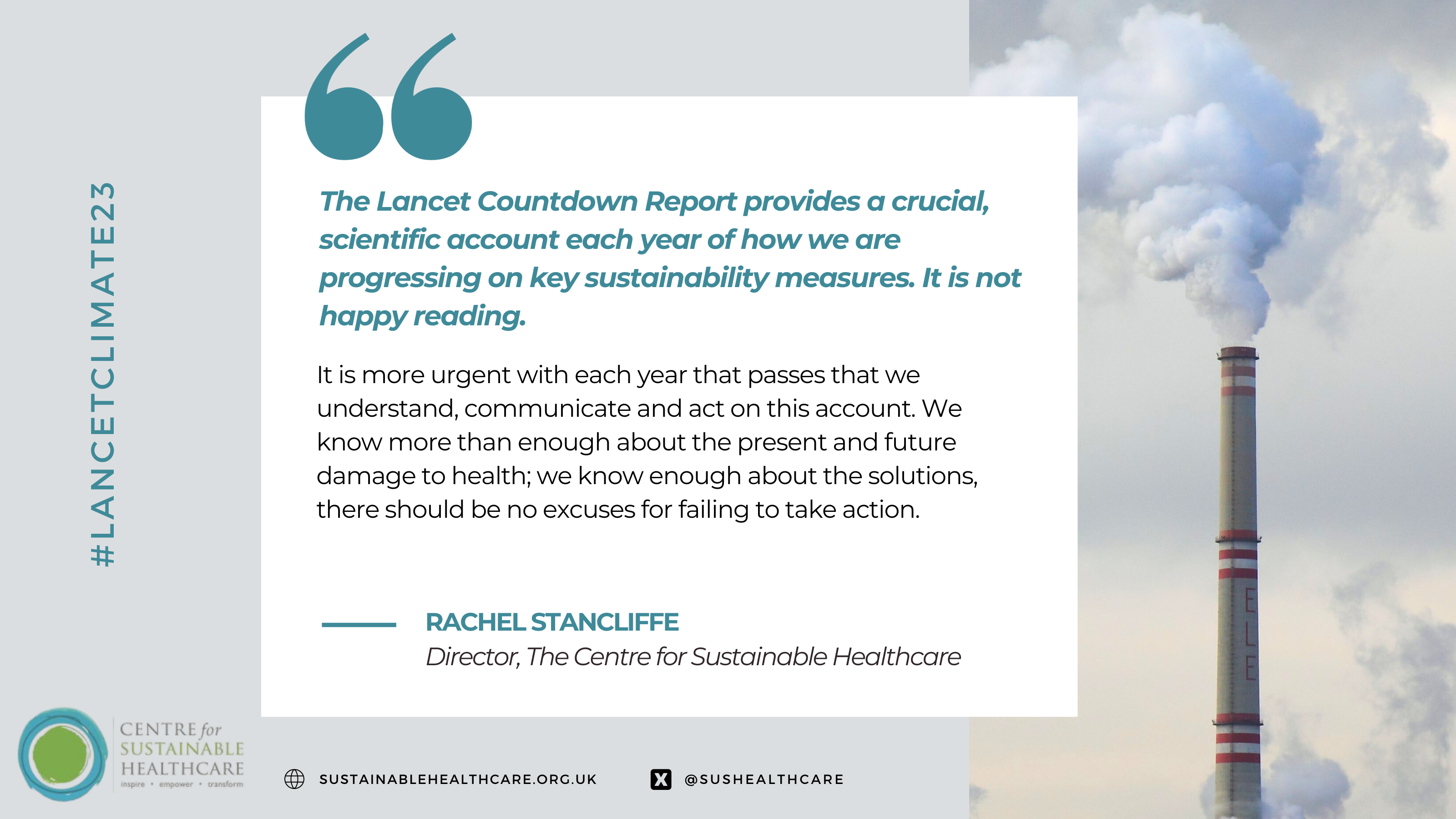 Lancet Countdown 2023 Quote from CSH Director Rachel Stancliffe