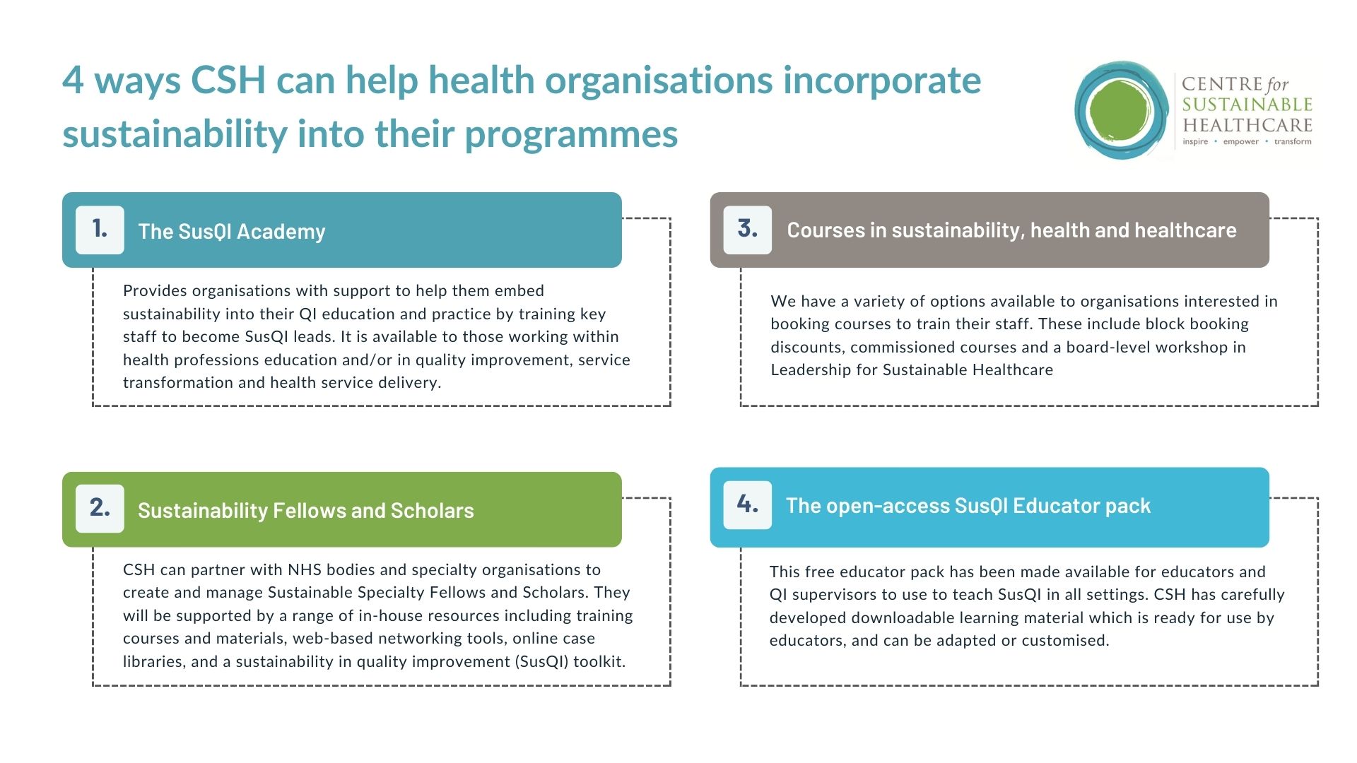 CSH Support for health organisations