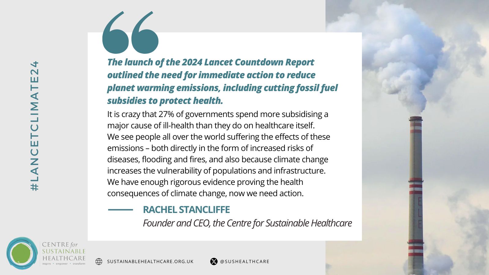 Lancet Countdown 2024 Rachel Stancliffe quote.