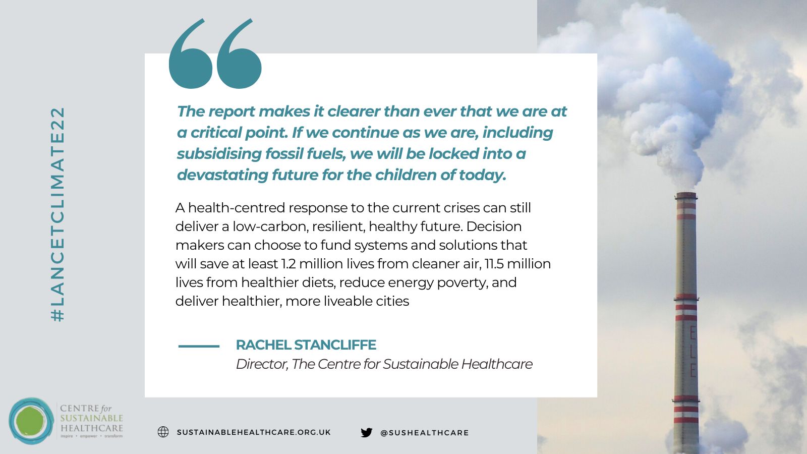 Rachel Stancliffe Quote on the Lancet Coundown Report 2022